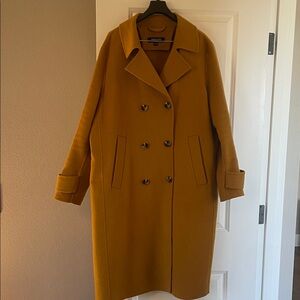Mustard Yellow Wool Trench Coat